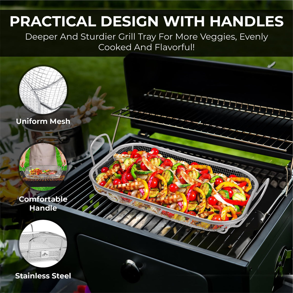 Homi Styes stainless steel mesh basket, durable and rustproof for long-lasting use.