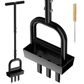HOMIER lawn aerator with assembled core tray for mess-free operation