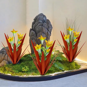 Indoor or outdoor use brightens patios, gardens, or entryways.