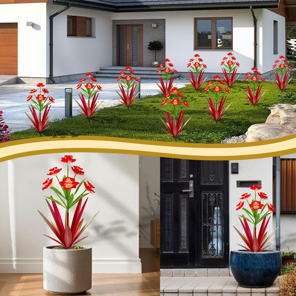 Homight metal agave plant garden landscape creates a striking focal point.