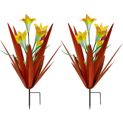 Homight metal agave plant outdoor decoration with 16-inch height for yard display.