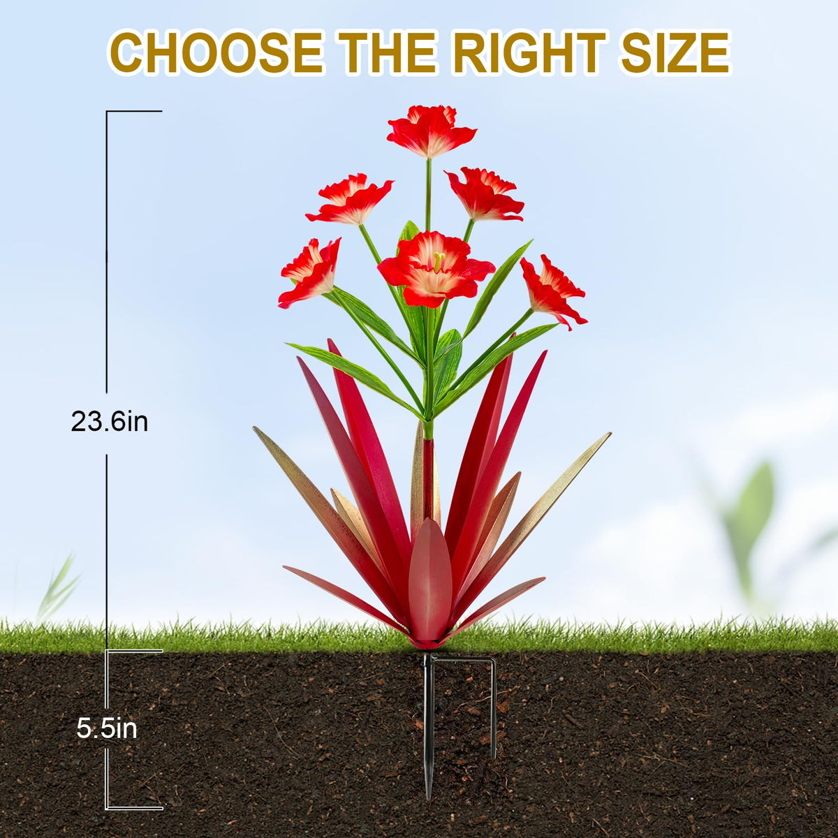 Homight metal agave plant rust texture detail highlights durable, weatherproof finish.
