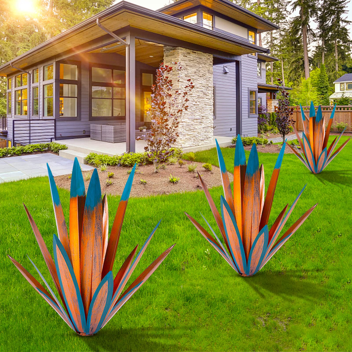 Homight Metal Tequila Agave Plant, durable yard art for indoor and outdoor spaces