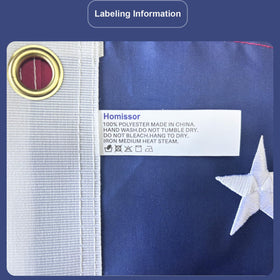 Homissor American Flag 2x3 easy-care flag with brass grommets.