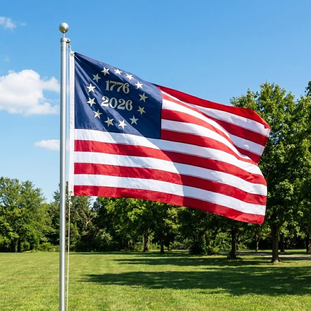 Reinforced edges on the Homissor Betsy Ross flag improve durability