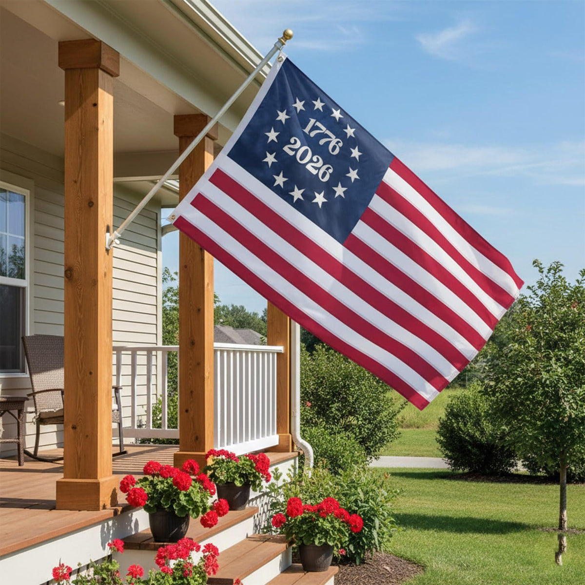 Wind and rain resilience of the Homissor Betsy Ross flag