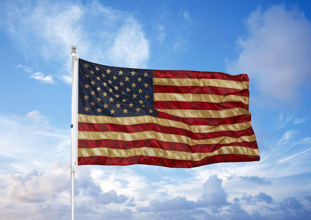 Homissor flag on vehicle window provides portable patriotic accents