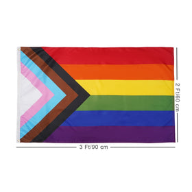 Homissor LGBT flag mounted on a pole for versatile use