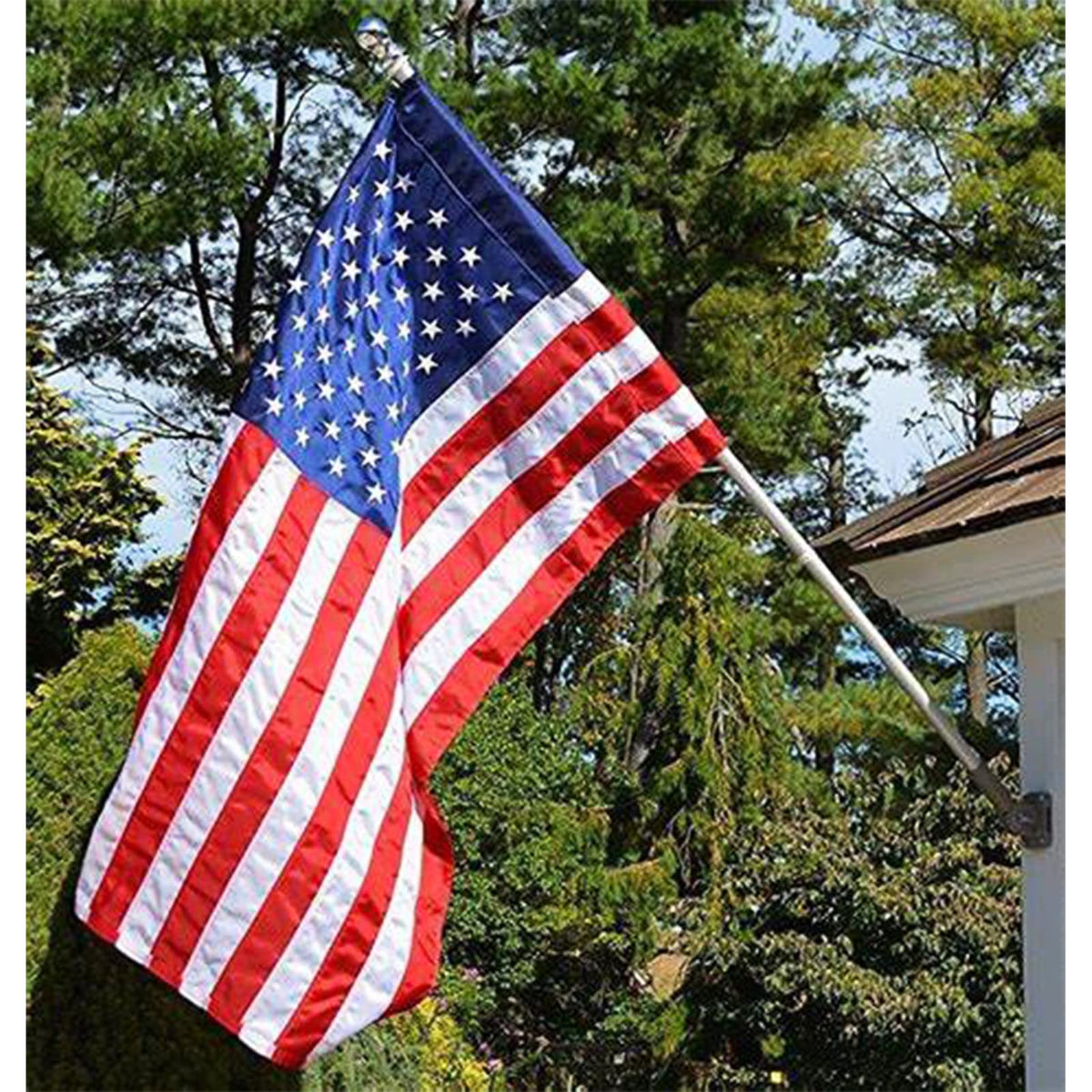 Homissor outdoor flag ready for outdoor setup and display.