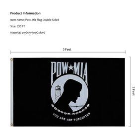 Homissor POW MIA flag double-sided embroidery for visibility