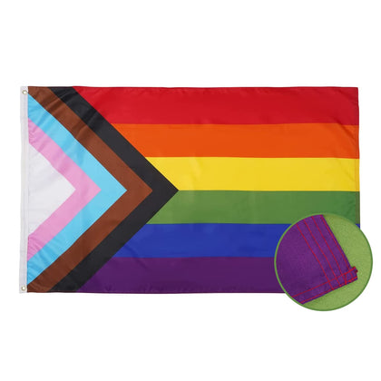 Homissor progress flag 2x3ft in wide shot for outdoor celebration displays