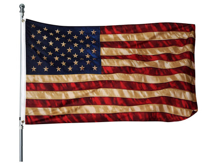 Homissor tea stained flag 3x5 outdoor banner on wall, vintage patriotic decor