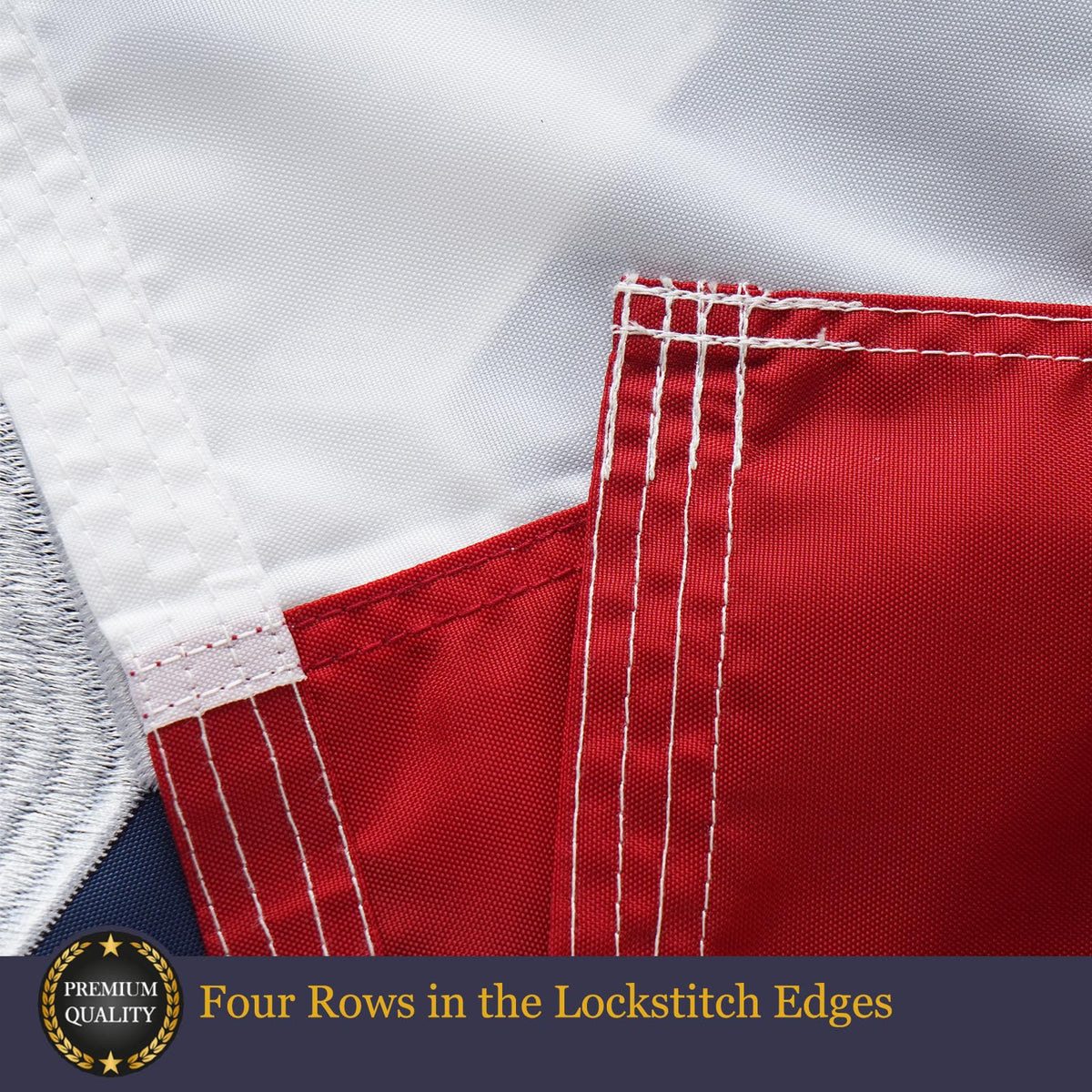 Homissor flag displays brass grommets and reinforced hems for secure mounting.