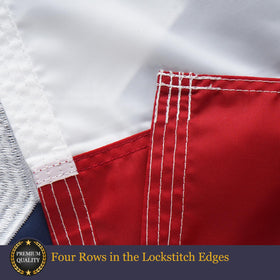 Homissor flag displays brass grommets and reinforced hems for secure mounting.
