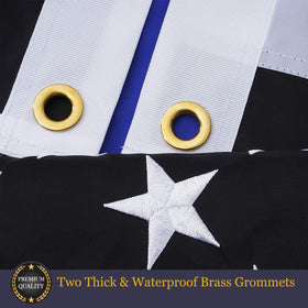 Homissor travel-ready police flag shown for portable display on the go