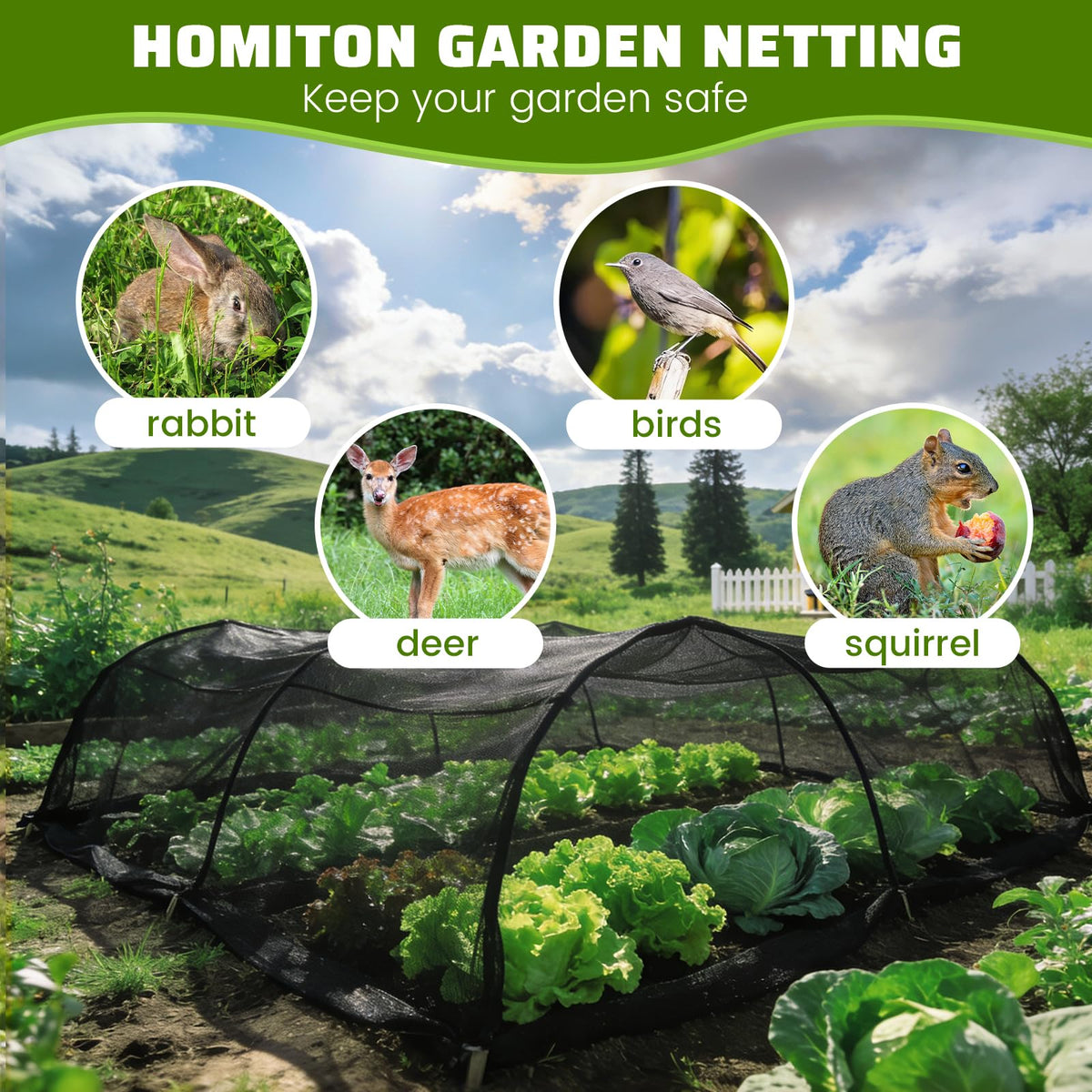 Homiton garden netting is easily customizable without fraying at edges