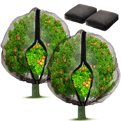 Homiton fruit tree netting bags with zipper and drawstring protecting blueberry bushes