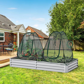 Homiton Garden Netting Cover with zipper door for quick plant access.