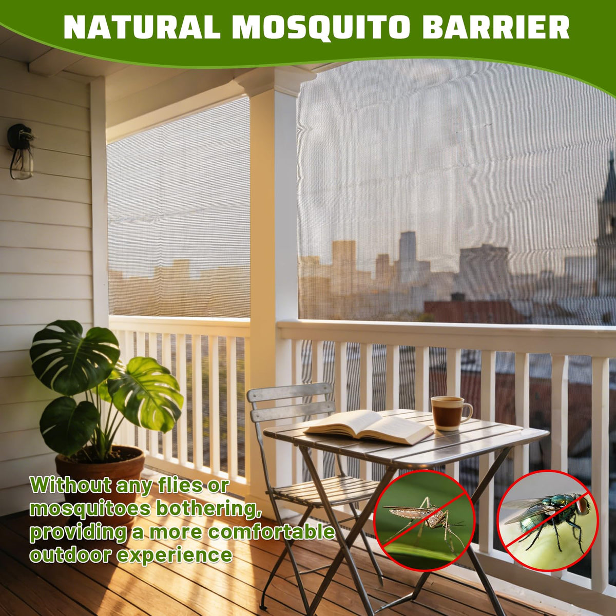 Homiton netting serves as a multi-use barrier for garden, patio, balcony