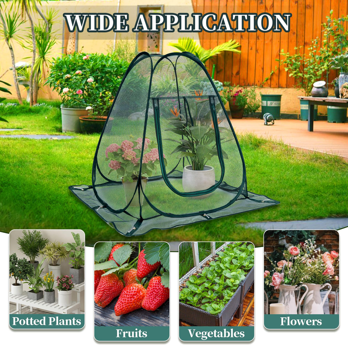 Homiton Versatile cover suitable for outdoor garden, pots, and small plants.