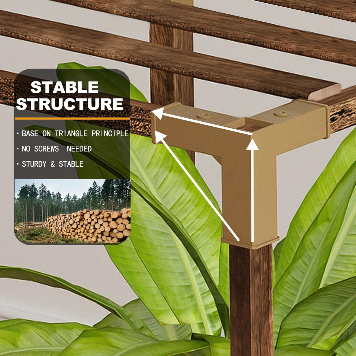 HOMKIRT corner plant stand ideal for living room or patio.