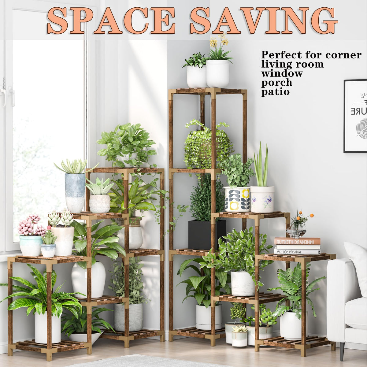 HOMKIRT stable triangular joints ensure a durable plant stand.