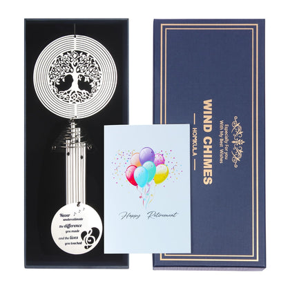HOMKULA Retirement Wind Chimes with tree of life center create calm ambiance.