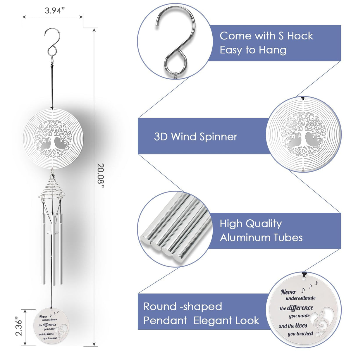 HOMKULA tree of life spinner adds a dynamic 3D effect when hung.