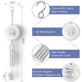 HOMKULA tree of life spinner adds a dynamic 3D effect when hung.