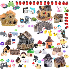 Homlone 105 Miniature Fairy Garden Kit contents for creative DIY fairy landscapes.