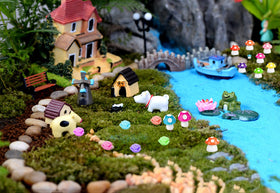 Homlone colorful miniatures ideal for vibrant fairy gardens and moss landscapes.