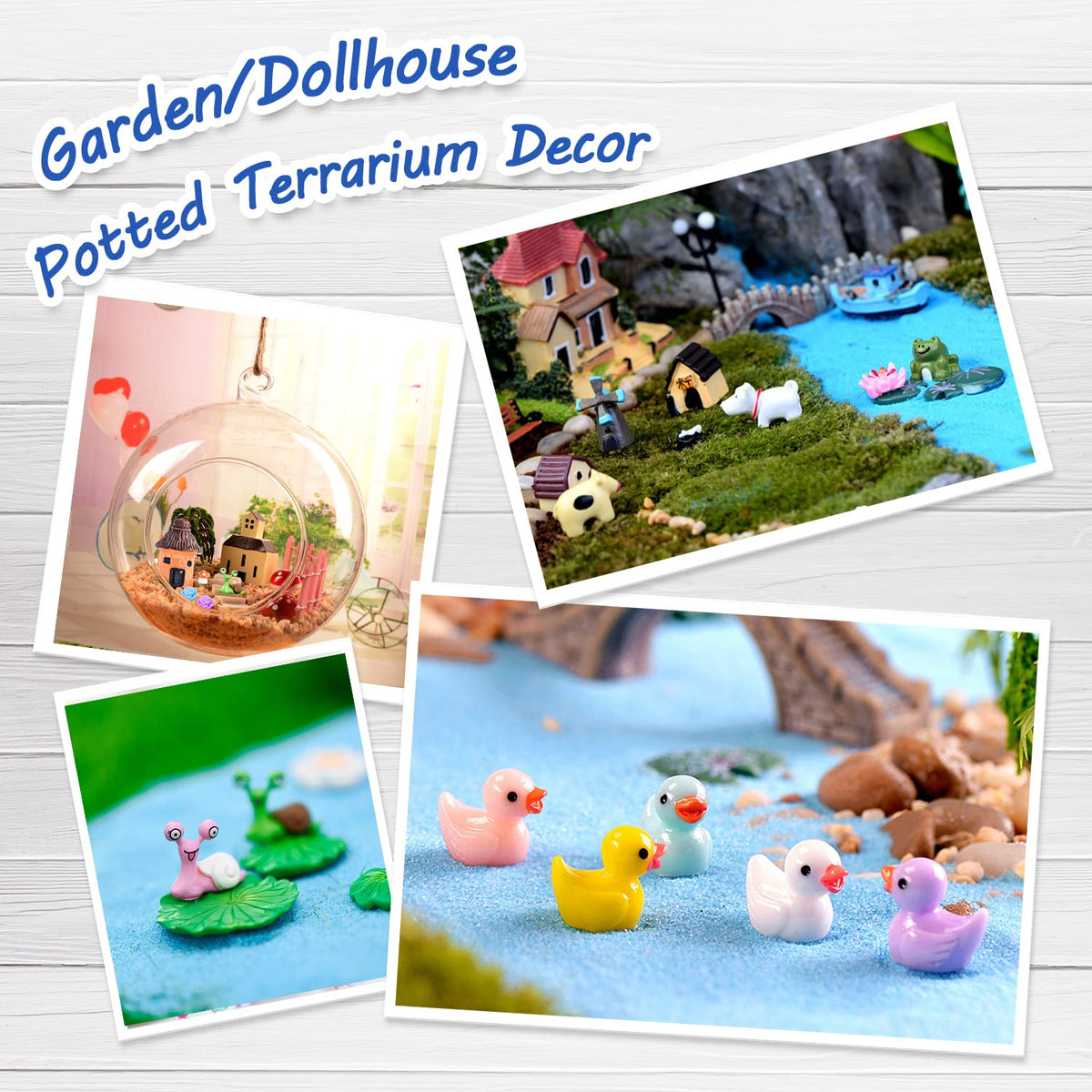 Homlone miniature animals resin figures add charm to any fairy garden or dollhouse.