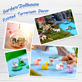Homlone miniature animals resin figures add charm to any fairy garden or dollhouse.