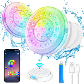 Homly rechargeable submersible pool light with magnet mount for secure underwater illumination