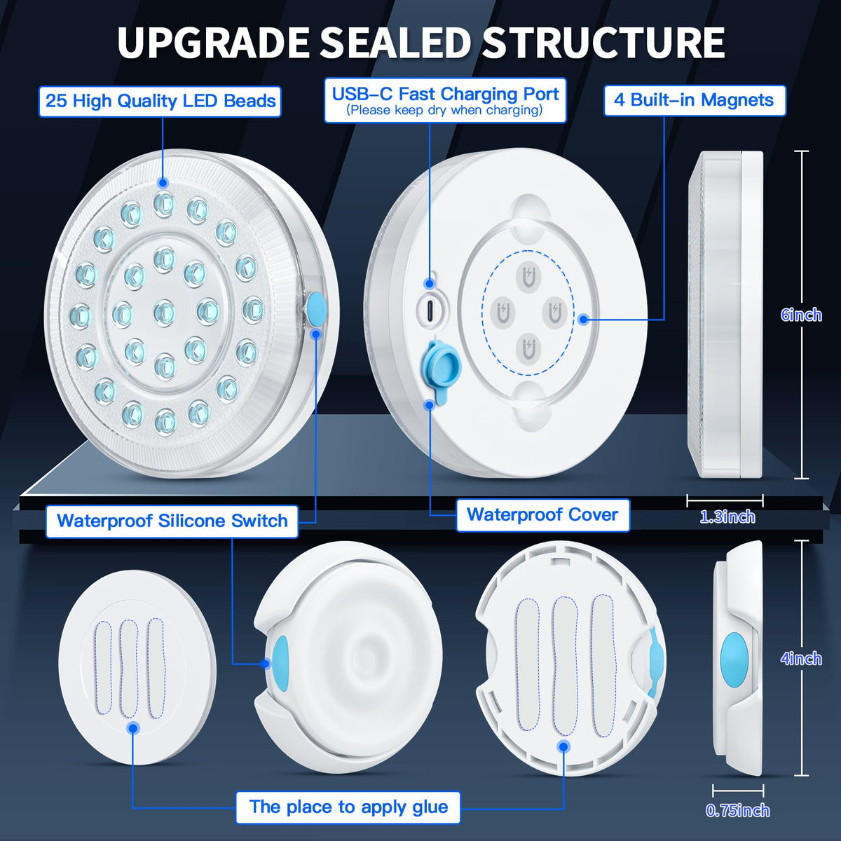 Homly waterproof underwater LED light designed for underwater use and long-range control