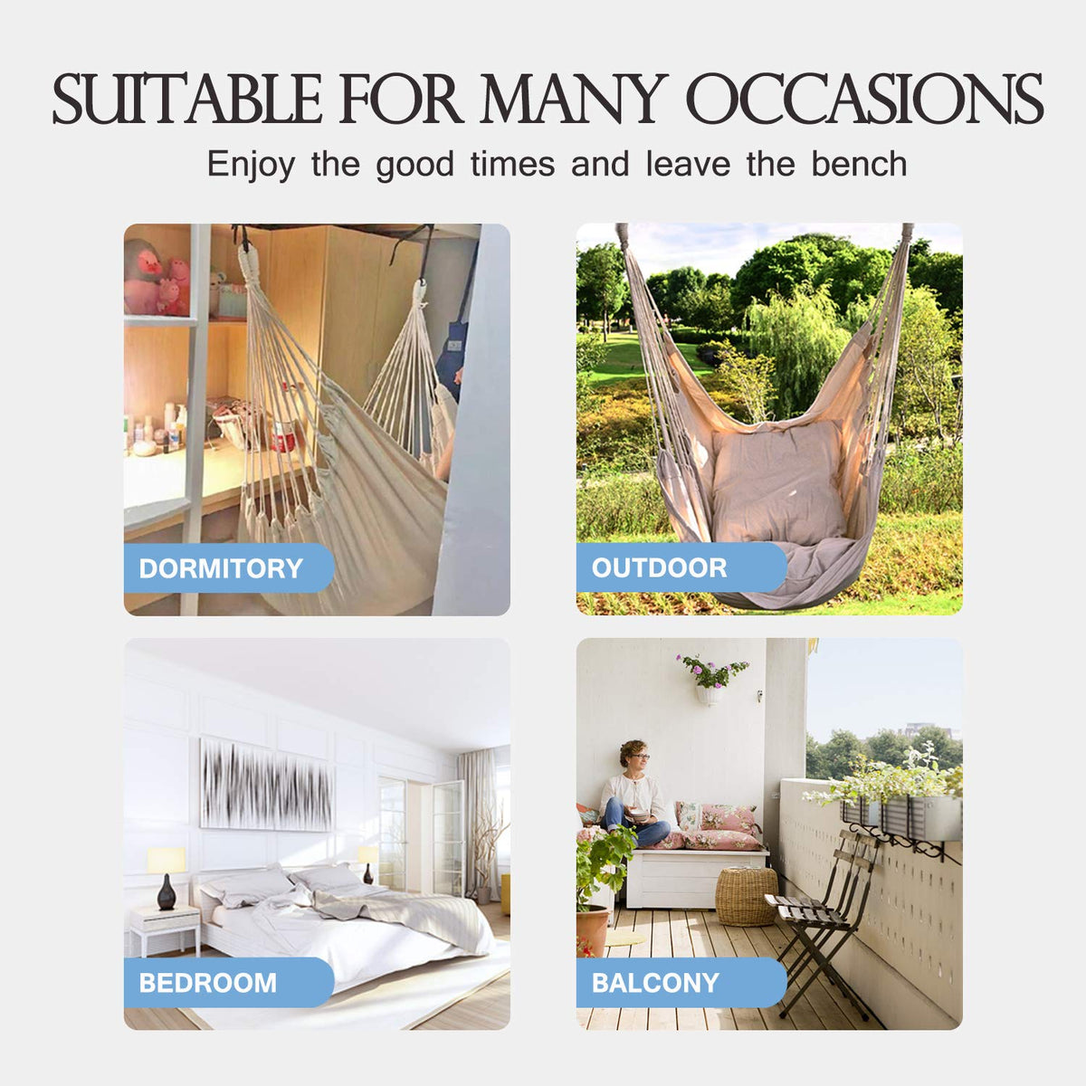 Hommtina cotton material hammock chair emphasizes breathable comfort