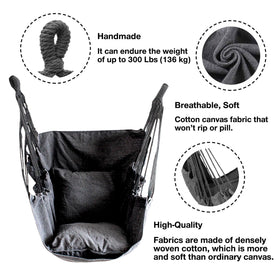 Hommtina hammock chair dark gray fabric offering durable comfort