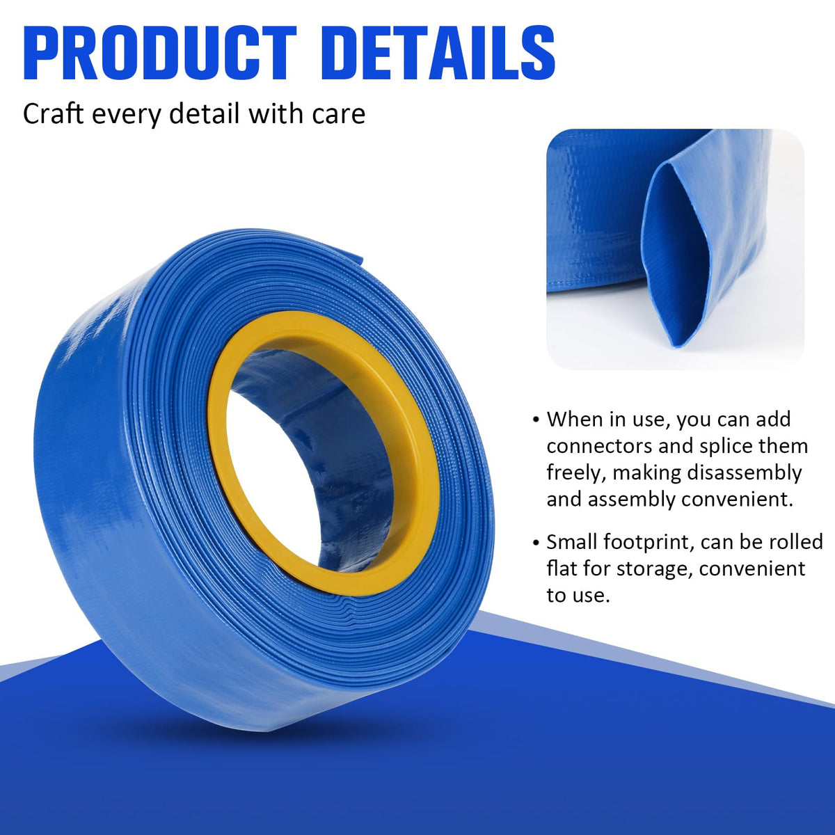 Flat storage design of HOMNUTS hose for compact packing