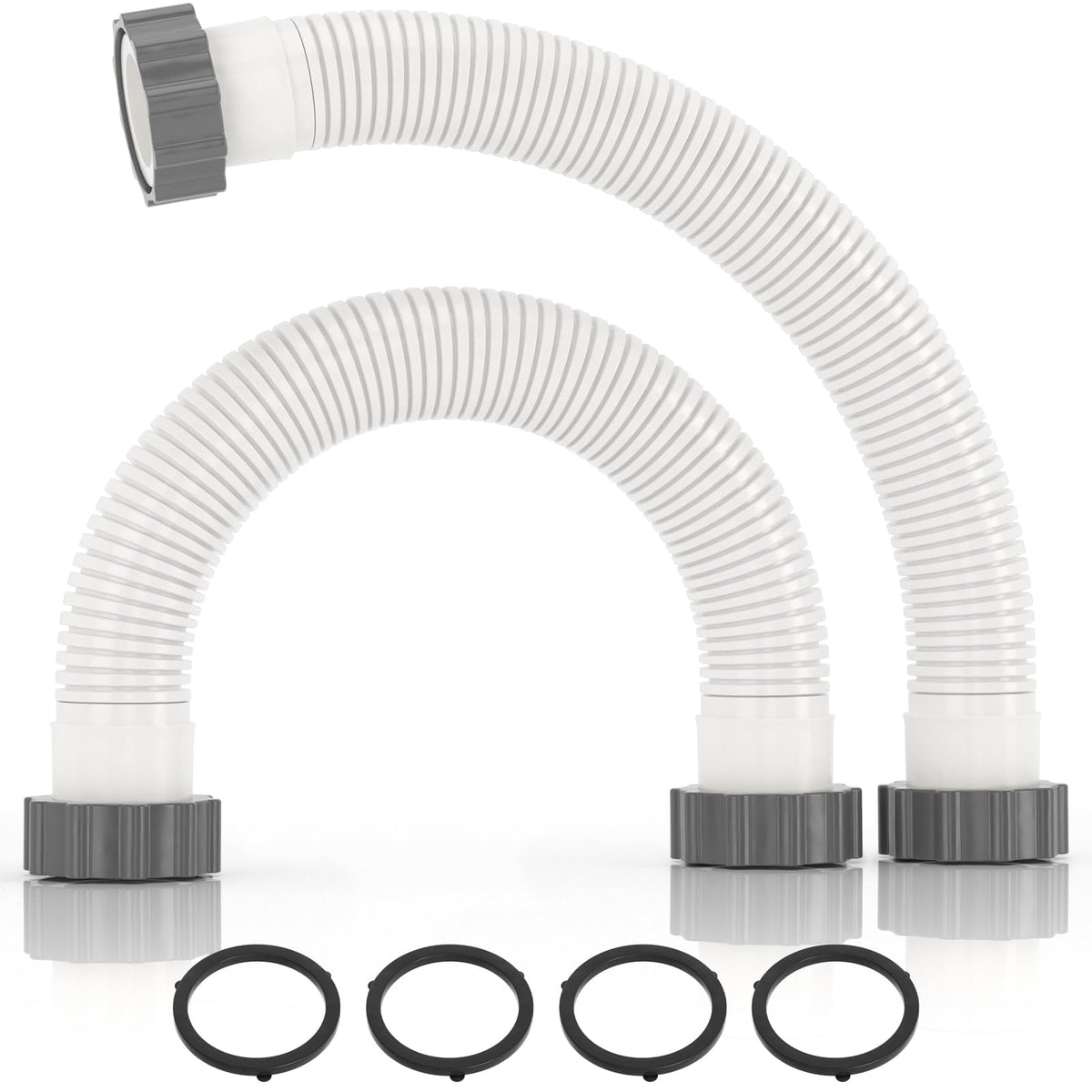 HOMNUTS 1.5-inch pool hose, 16-inch length, reliable replacement for above-ground pool filtration.