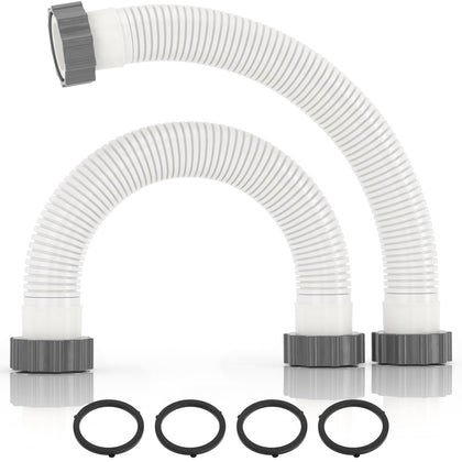 HOMNUTS 1.5-inch pool hose, 16-inch length, reliable replacement for above-ground pool filtration.