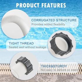 HOMNUTS pool hose compatible with 1500–2500 GPH pumps ensures steady flow