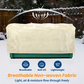 Homoda breathable fabric allows light through while protecting crops during chilly days.