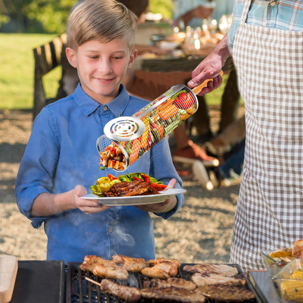 Includes forks, hooks, and wooden handles for easy setup