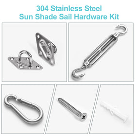 HOMPER M6 carabiner demonstrates easy clip-on shade sail mounting