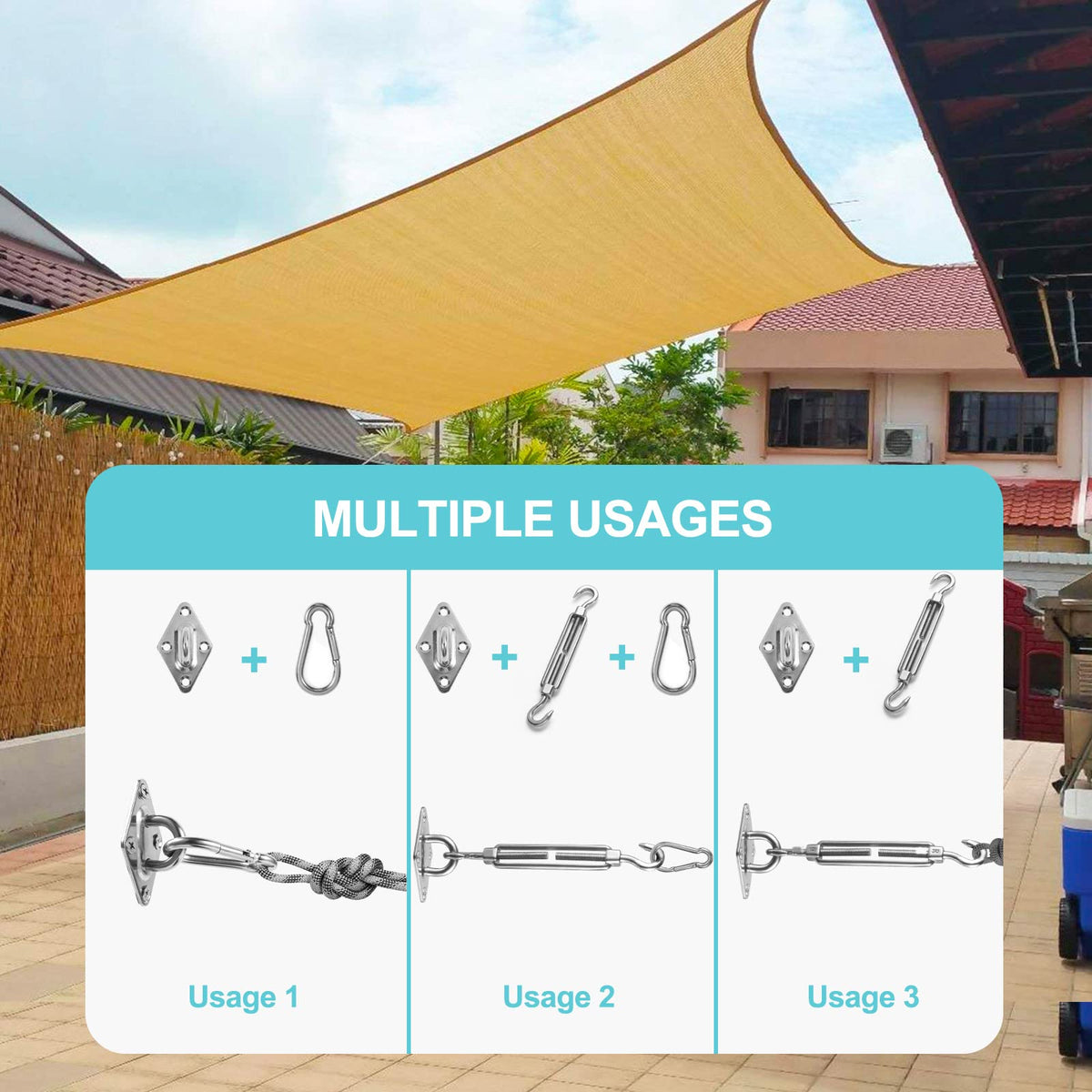 HOMPER M6 screws and plastic plugs included for quick stable mounting
