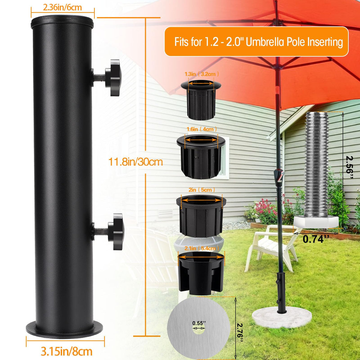 Hompoem pvc sleeve 32mm fits 1.2 inch poles for a snug fit.