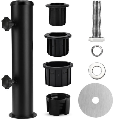 Hompoem umbrella tube base on granite provides stable outdoor support.