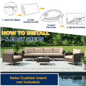 HOMREST 14-piece set of cushion covers ready to refresh a patio