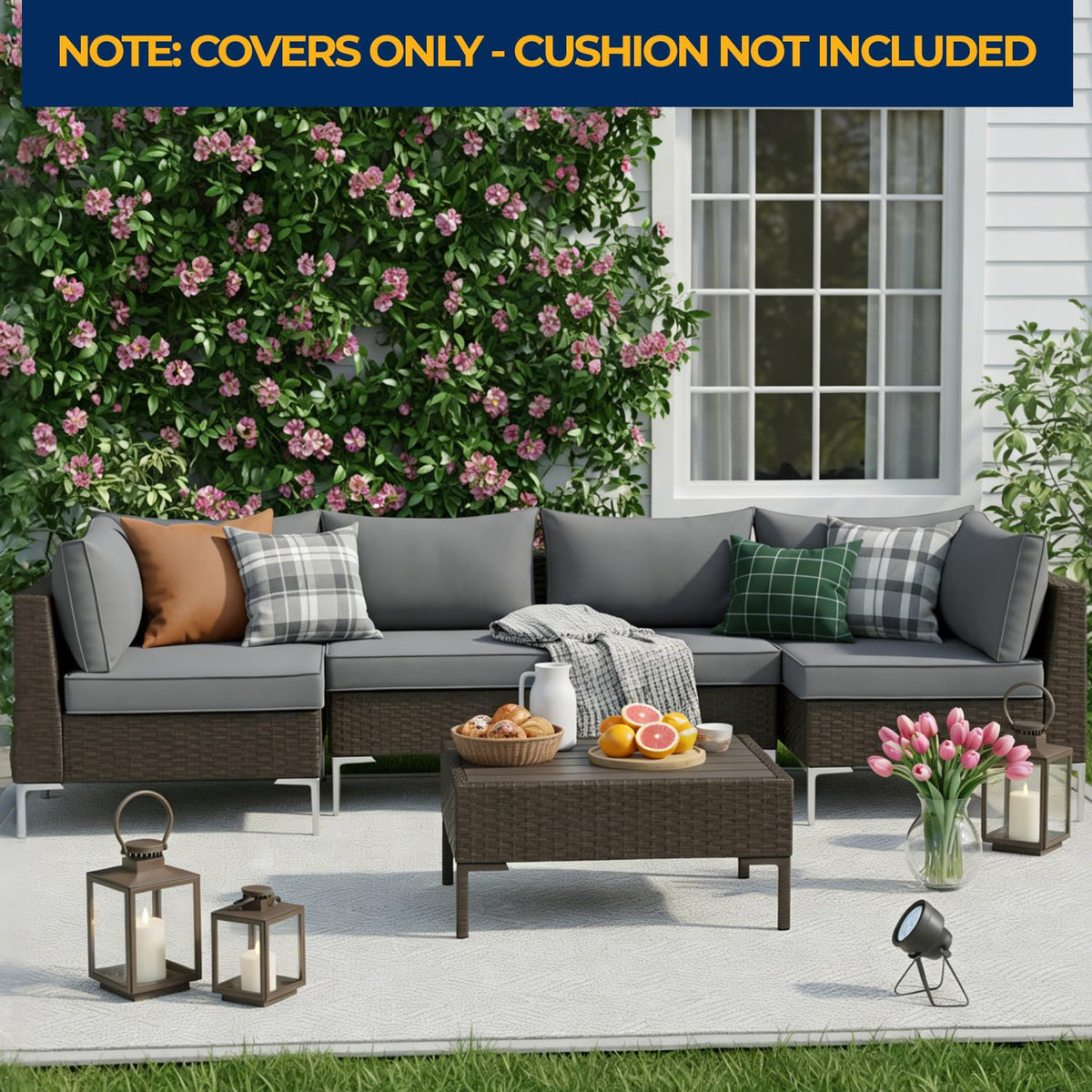 HOMREST grey color option complements modern patios and furniture.