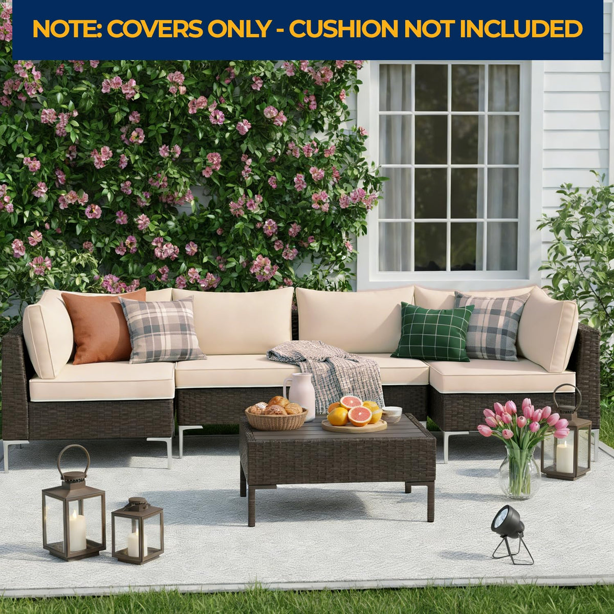 Machine-washable HOMREST cushion covers for simple outdoor maintenance
